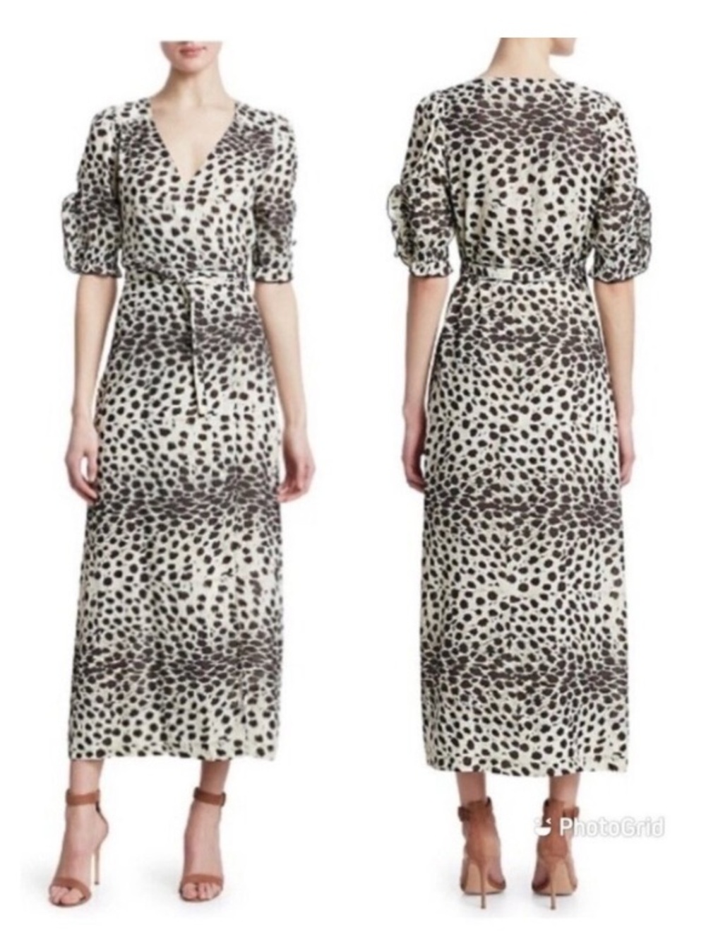 SEA New York  Animal Wrap Midi
Dress